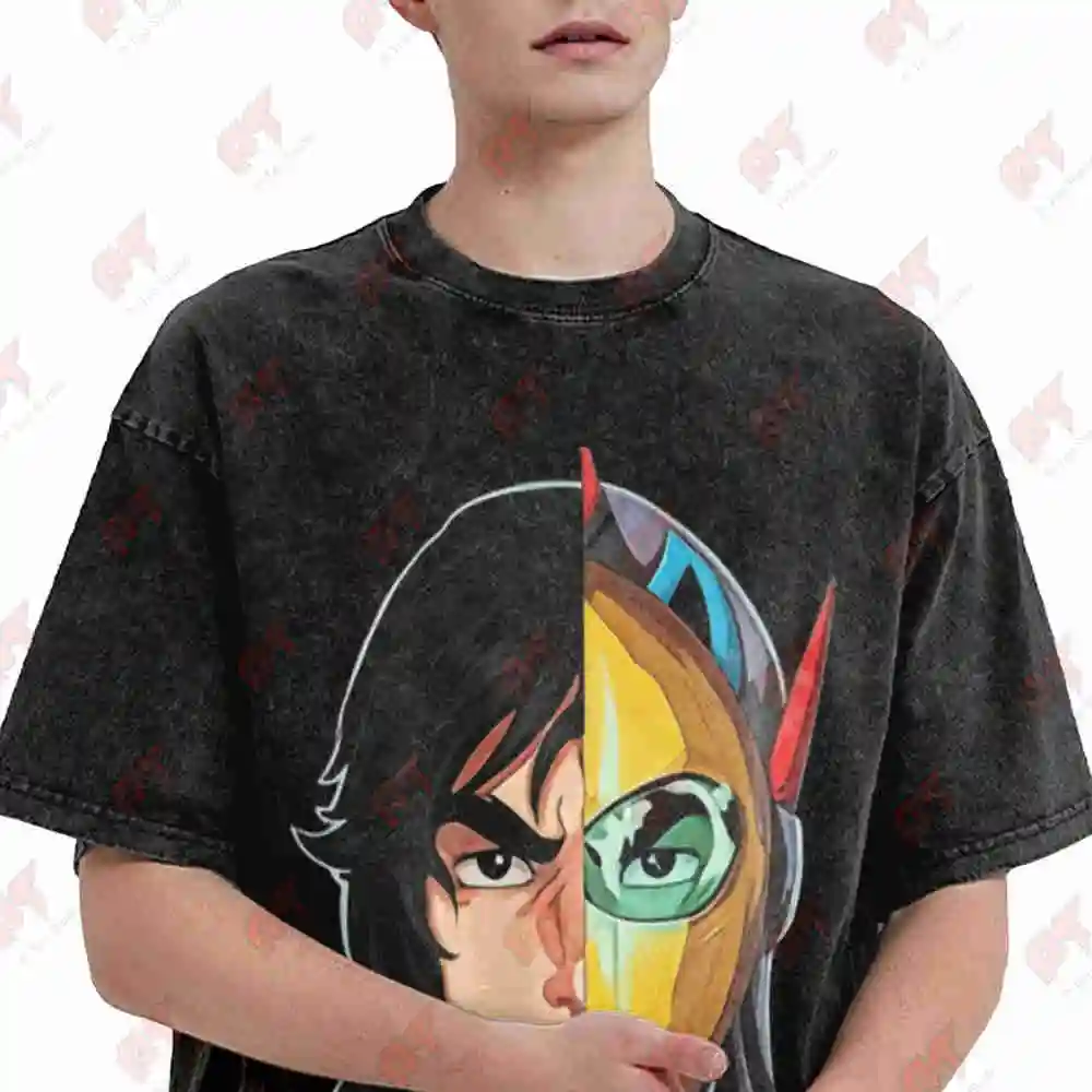 Goldrake Actarus 80s Robot Vintage Washed Tee Pure Cotton T-Shirt