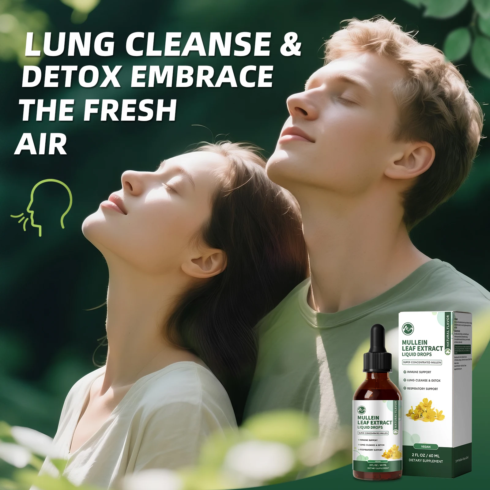 MINCH 60 مللي قطرة أوراق المولين 100% أوراق مولين نقية لتنظيف الرئتين ودعم الجهاز التنفسي بدون إضافات وخالية من الكافيين #5