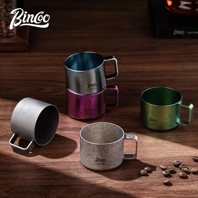 Bincoo 80ml Titanium Espresso Cup – Small Portable Tasting Cup for Concentrated Coffee, High-Quality Pure Titanium Cup