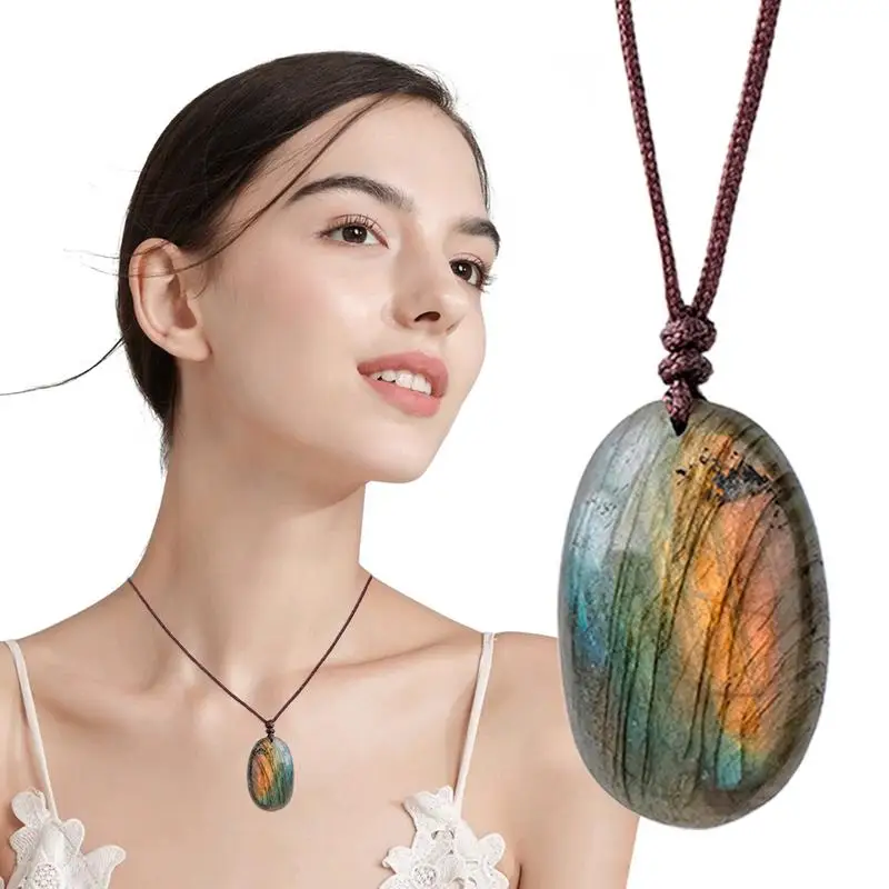 

Labradorite Pendant Necklaces Energy Necklaces Natural healing stone jewelry accessories Crystal Necklace Pendant Home Decor