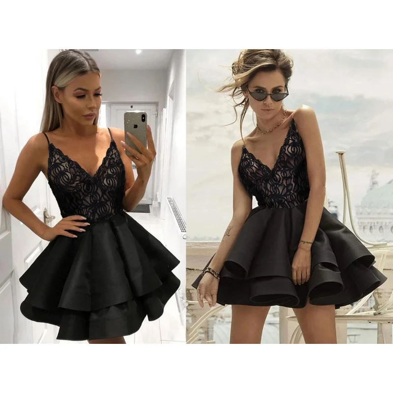 Mini Dress for Women Sexy Lace Suspender Puffy Short Skirt Lace Puffy Skirt