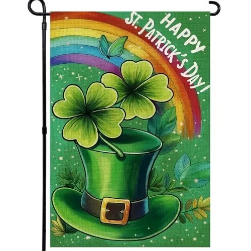 Happy St Patricks Day Garden Flag 12x18 Inch, garden flag-12×18
