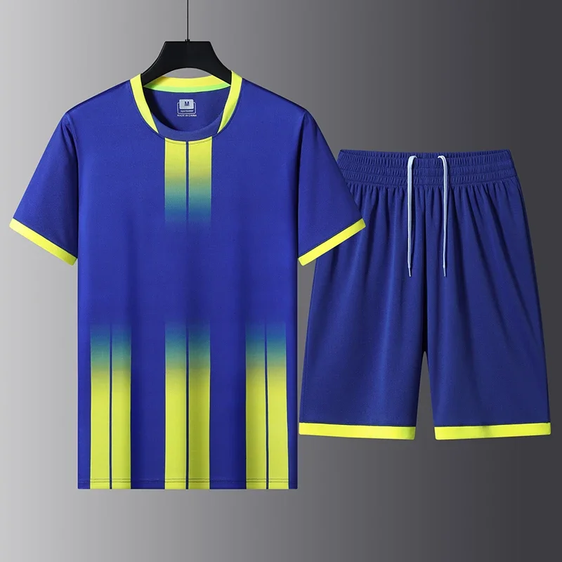Summer High-quality T-shirt Comfortable Breathable Pure Cotton Loose Outdoor Sports Short-sleeved Top and Short Table Tennis Set