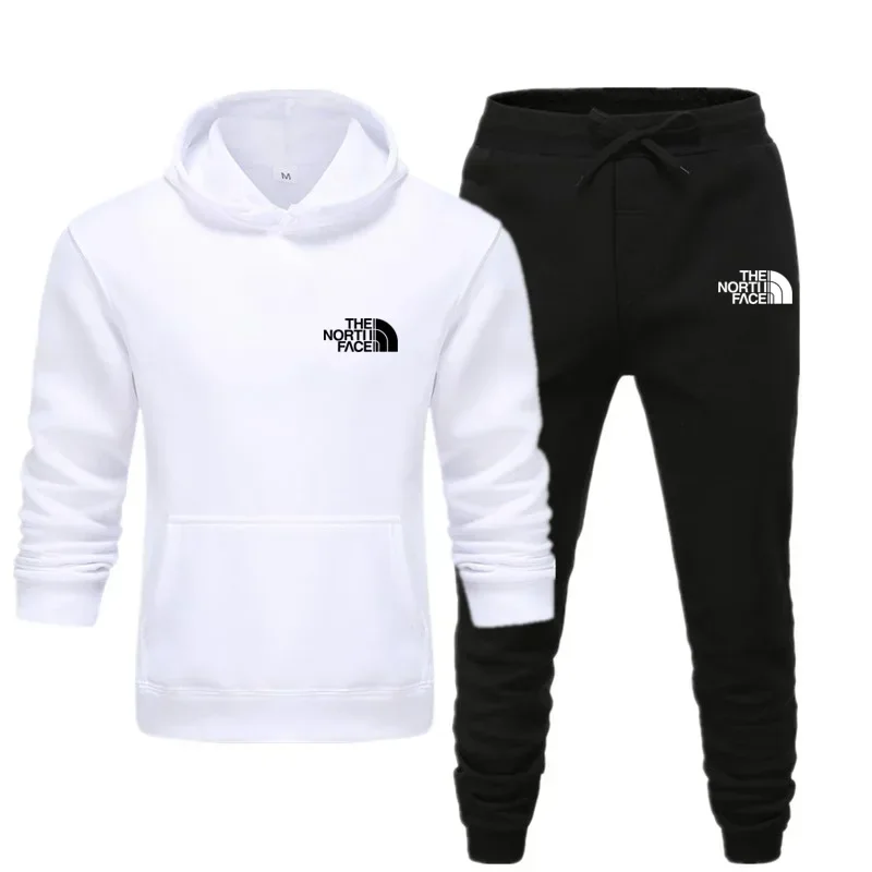 

Autumn and winter fashion casual sports fitness jogging two-piece set for men and women, hooded pullover + long pants set