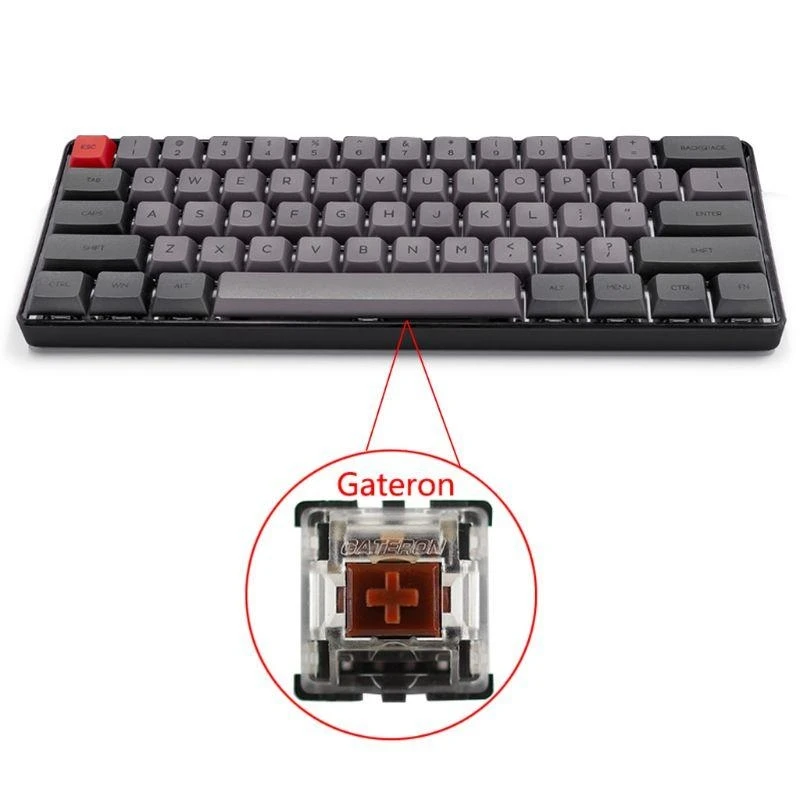 Lx0b sk61 teclado mecânico com fio usb para jogos 60% compacto 61 teclas rgb led retroiluminado