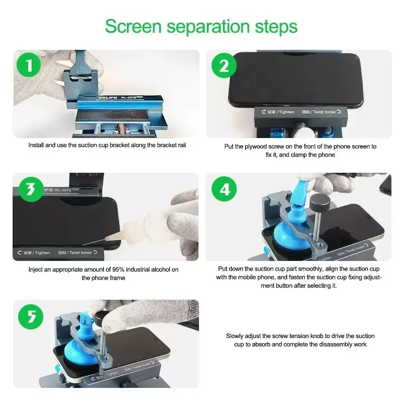 Separator ekranu LCD przyssawka narzędzia do naprawy otworu na ekran telefonu dla SUNSHINE SS-601G Plus/S-918F Plus/RL-601S Plus oprawa — zdjęcie 7