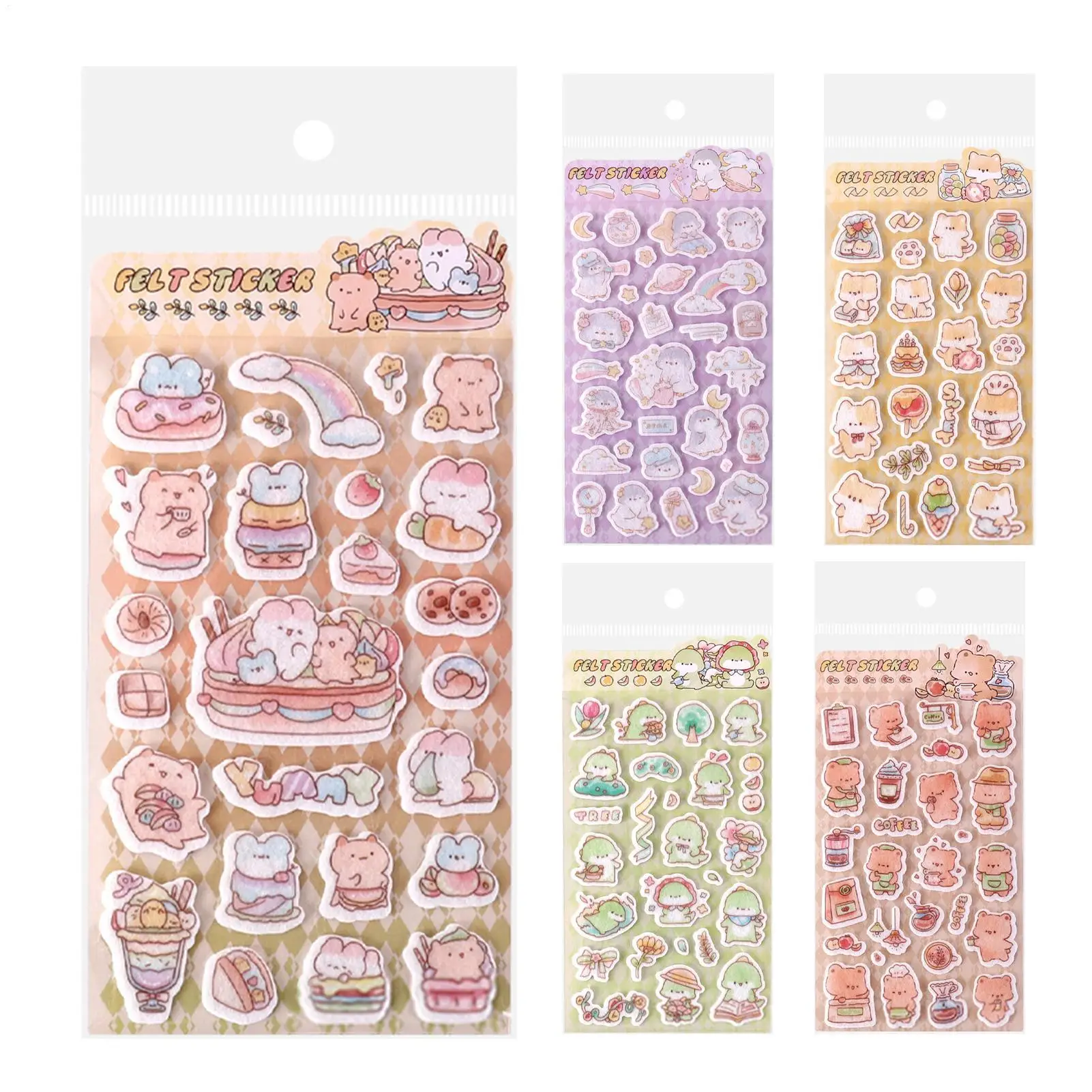 1 Sheets 3D Puffy Stickers For Kids Funny Cartoon Animal Stickers Self-adhesive Scrapbooking Sticker For Journal Notebook Decor