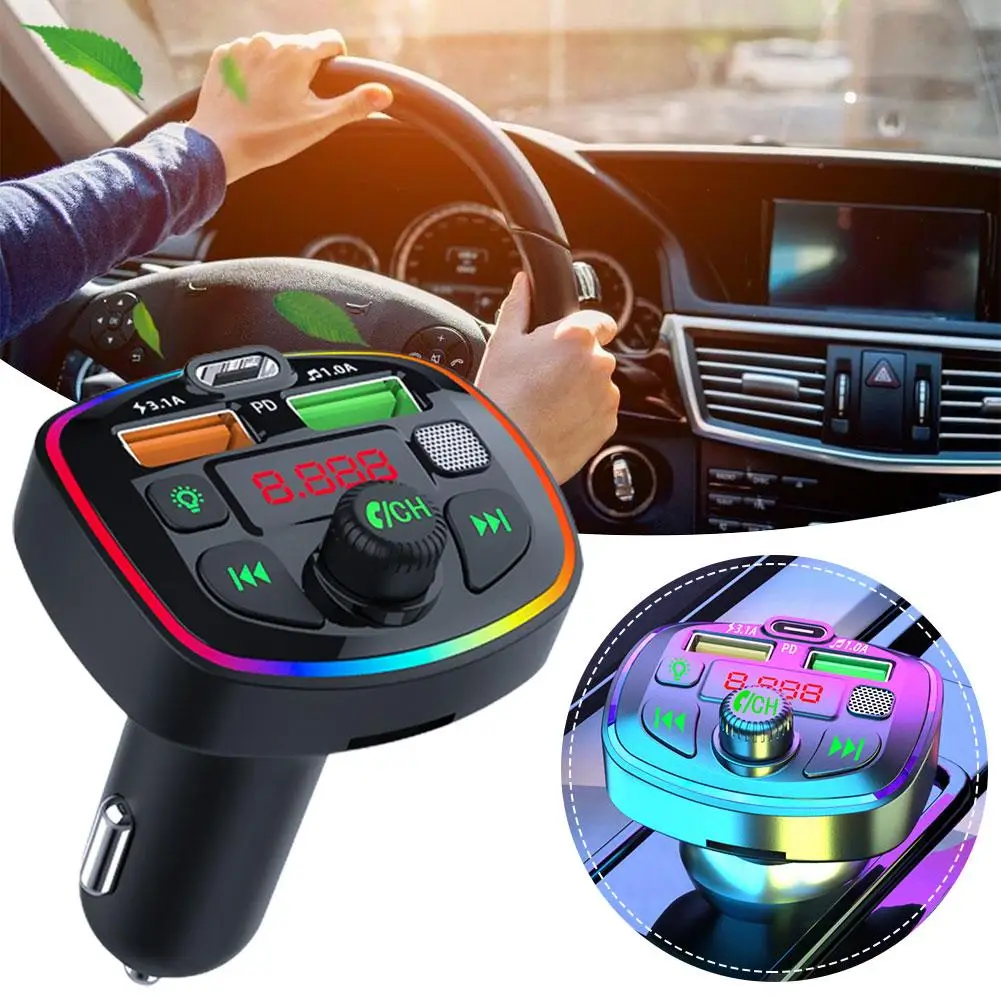 Car Bluetooth Receiver MP3 Hands-free Talk Card Player Charge Car Fast Receiver FM Transmitter Car MP3 Bluetooth Charger P5N3