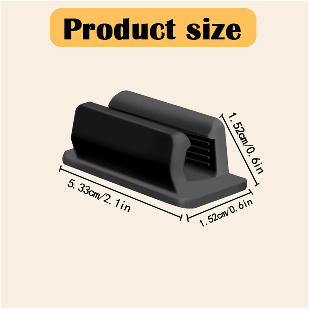 Silicone Self-Adhesive Pencil Holder For Notebook Solid Color Flexible Portable Desktop Pen Holder Stationery Display Stand NEW
