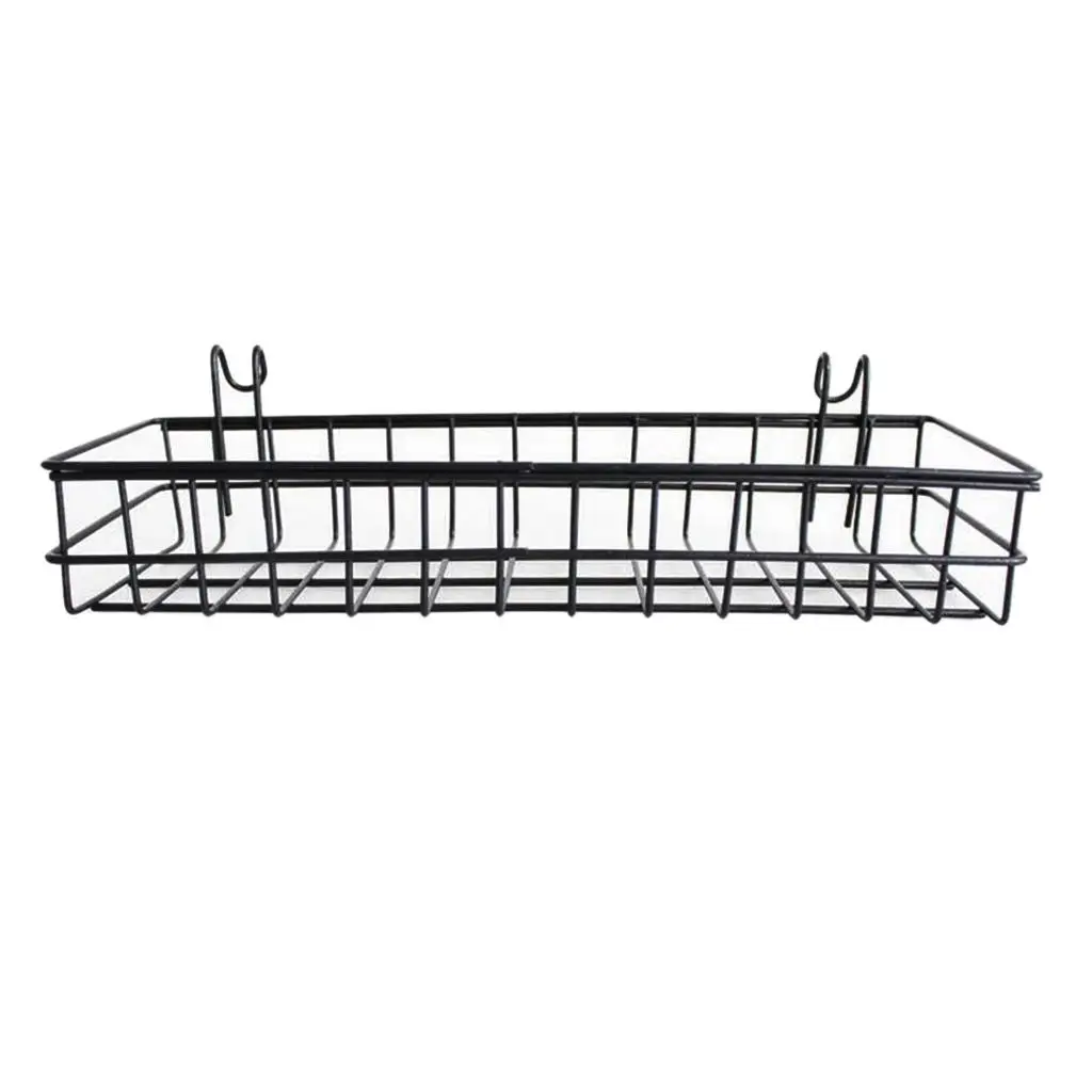 Mesh Wall Metal Wire Basket, Grid Panel Hanging Tray, Wall Mount Organizer, Wire Storage Shelf Rack