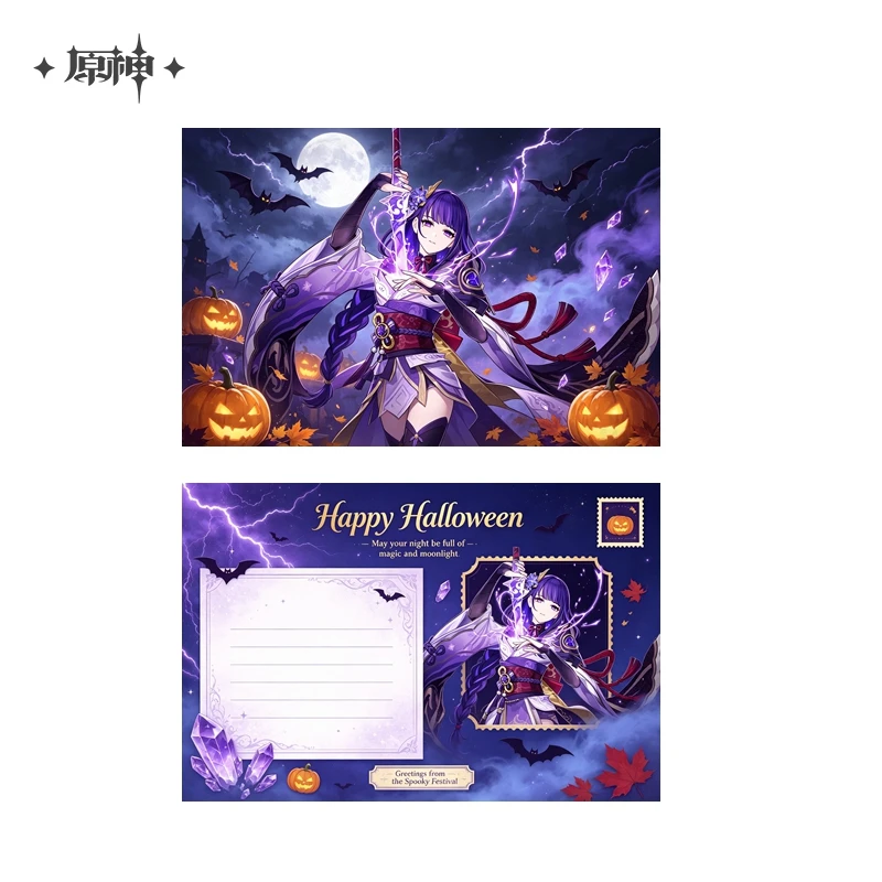 Spiel Genshin Impact Wanderer Xiao ZhongLi Furina Tartaglia Cosplay Halloween-Postkarten und Grußkarten Halloween-Geschenke – Detail 6