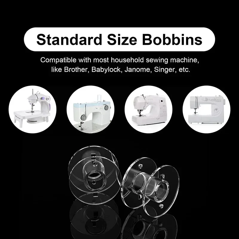 25Pcs Empty Bobbins Spools Clear Sewing Machine Bobbins Spools Plastic Storage Box for Household DIY Sewing Accessories Tools