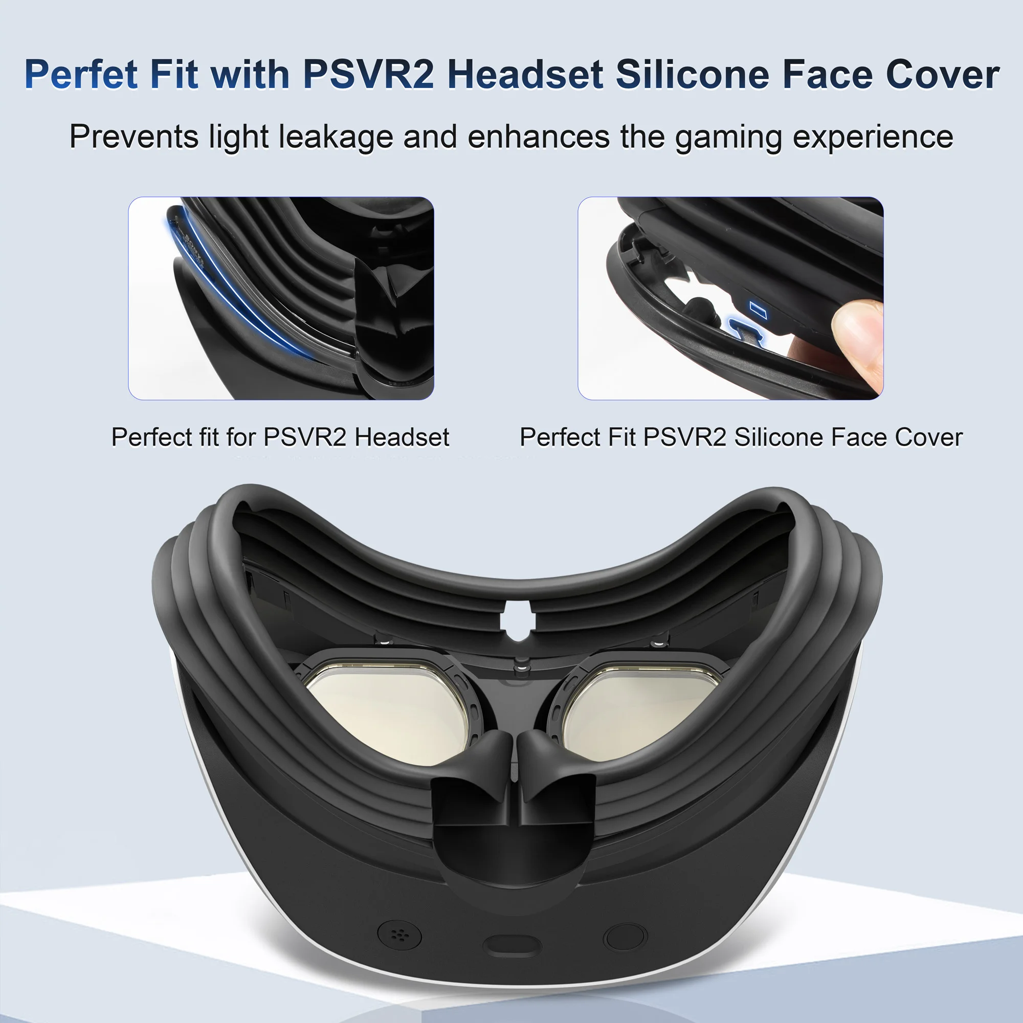 Silicone Face Cover Quick Release for PlayStation VR2 Game Accessories Lightweight Cover For PSVR2 Headset Silicone Face Cover