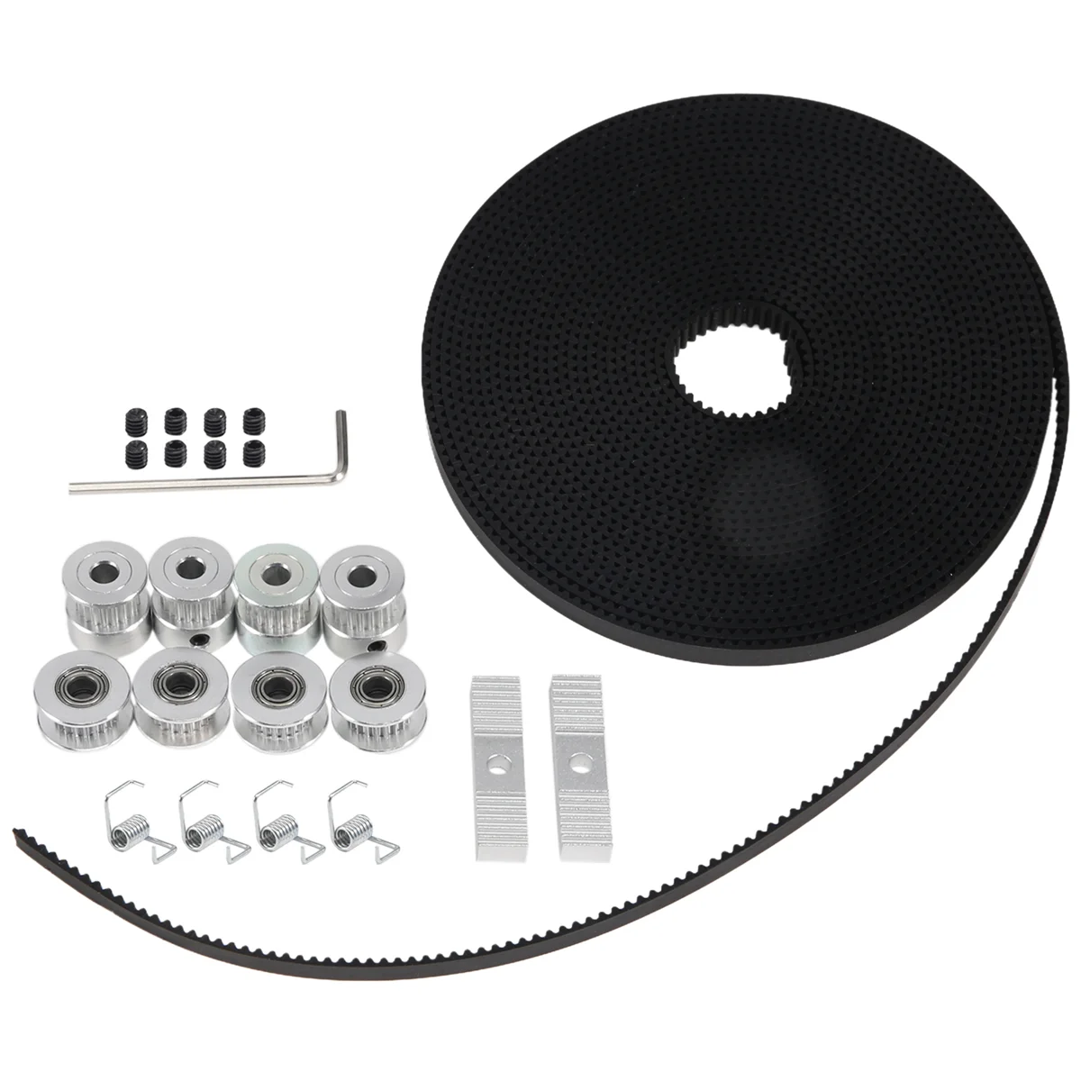 Durable 5Mx6Mm Gt2 Timing Belt +4Pcs 20 Tooth 5Mm Inner Diameter Pulley +4Pcs Idler + 4Pcs Tensioner Spring Torsion +2Pcs Gear C