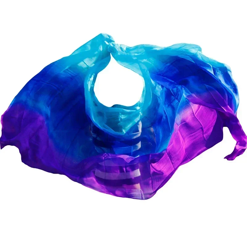 Promotion Hot Selling Belly Dance Silk Veil For Adult Children Hand Thrown Scarf 100% Silk Gradient Color Belly Dance Silk Scarf