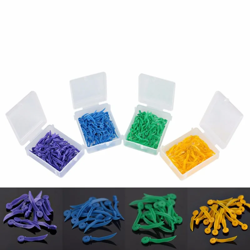100Pcs/Pack Dental Disposable Tooth Gap Wedges with End Hole 4 Sizes Plastic Medical Oral Care Accessories for Dentist Clinic