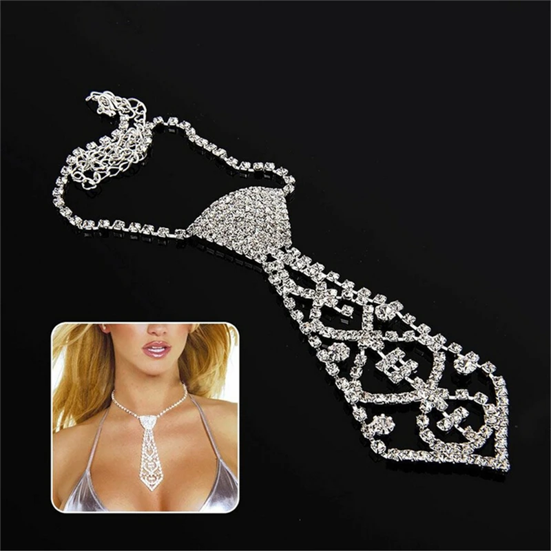 1PCS Crystal Rhinestone Choker Neck Tie Necklaces Pendants Belt Chain Choker Collar Necklace Women Jewelry