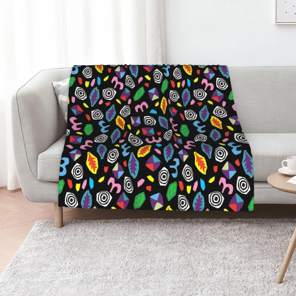 80s Romper (larger print) Throw Blanket Decoratives Summer Beddings Soft Luxury Throw Extra Large Throw Flannels Blankets