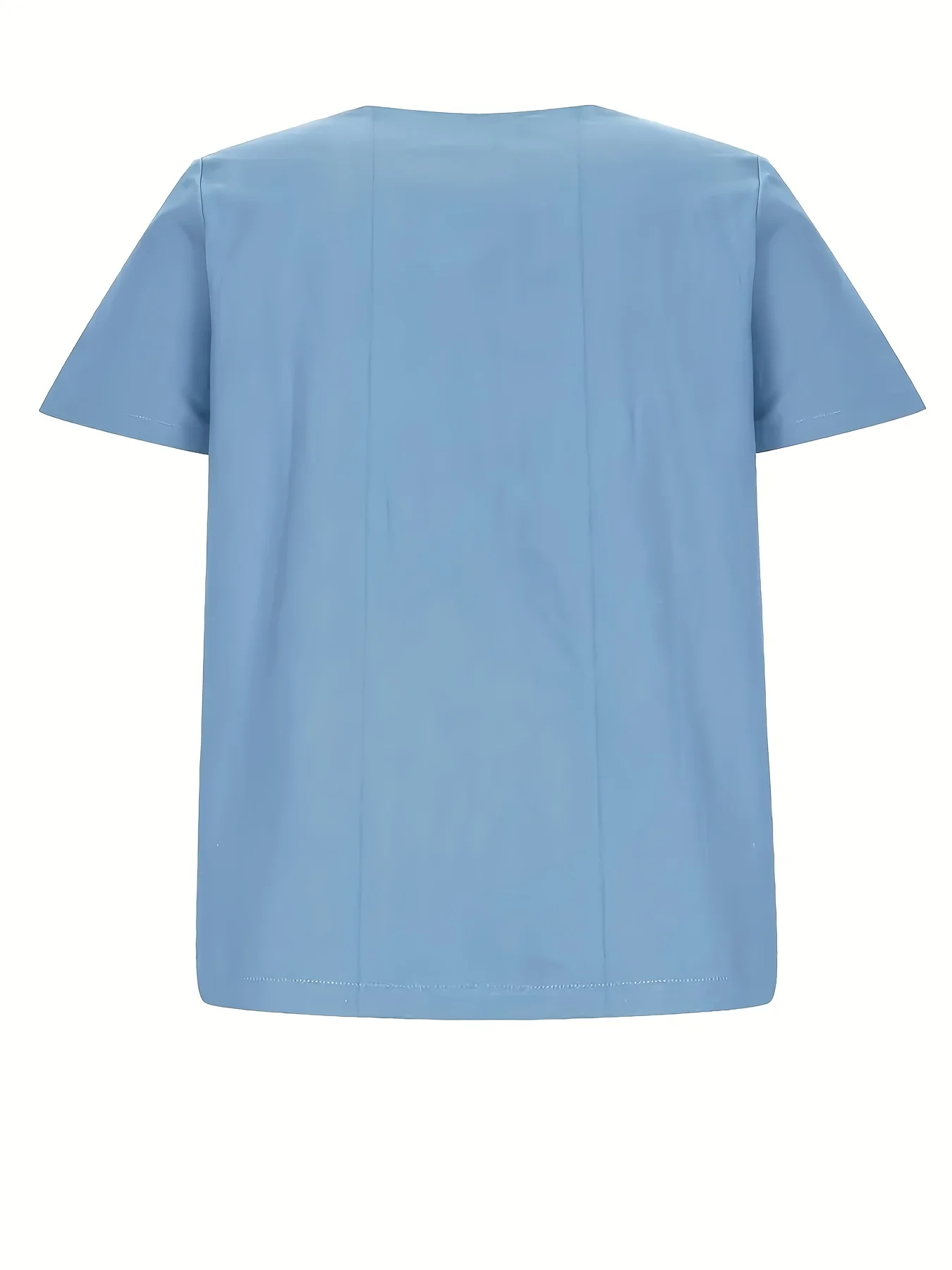 Women's shirt patchwork casual daily weekend solid color short sleeved round neck white summer spring