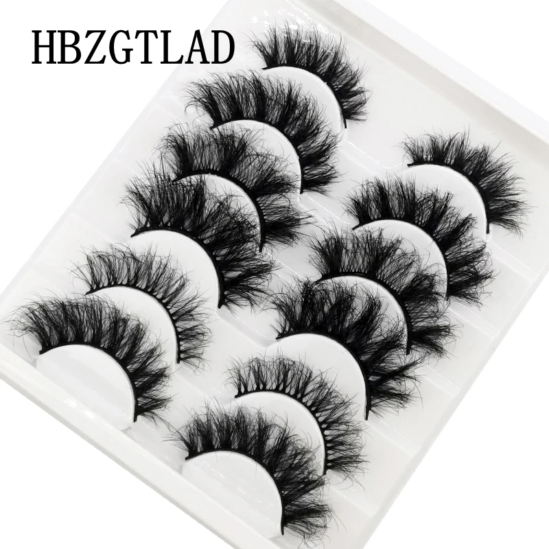 HBZGTLAD False Eyelashes Cat-Eye Fluffy Faux Mink Lashes 8D Wispy Lashes 6 Pairs Pack Dramatic Long Thick Volume Eyelashes