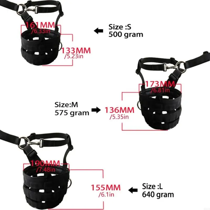 كمامة رعي جيدة التهوية مع واقي للفم مرفق به رسن حصان مع شبكة أمان معززة 69HD #6