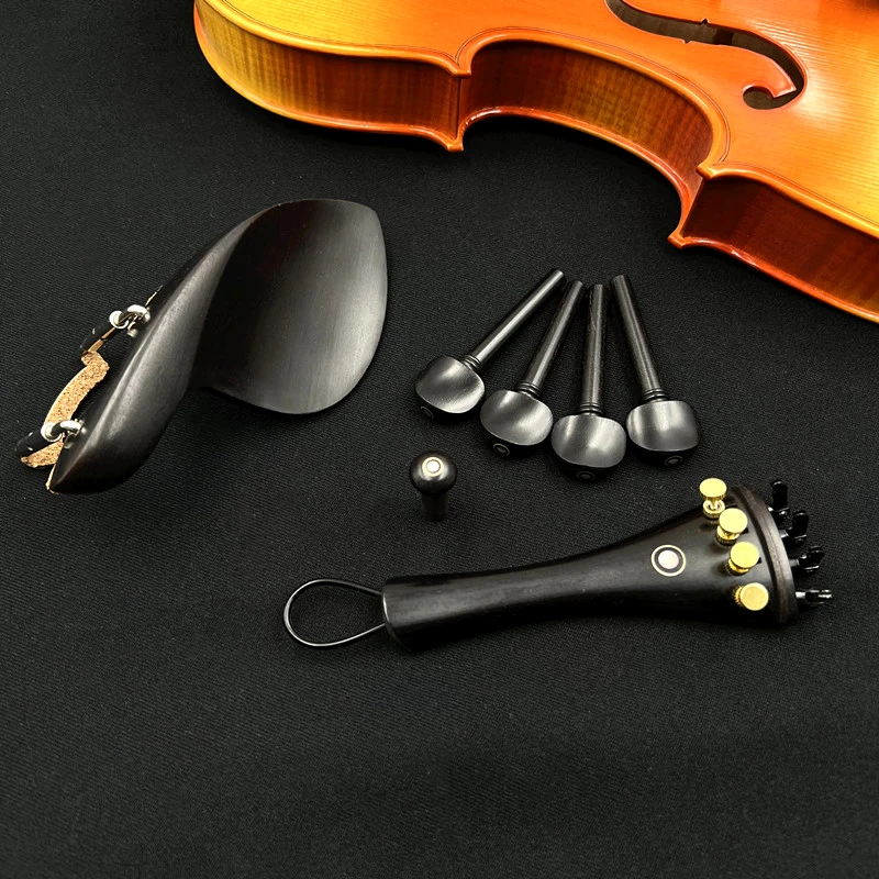 1 set High quality 4/4 3/4 1/2 1/4 Violin Parts accessories fittings,Tailpiece+Tuning pegs+Endpins+Chin rest/Chin Holder