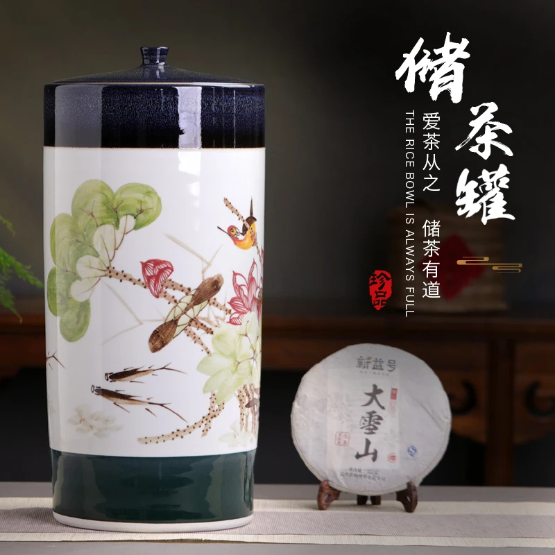 Jingdezhen hand-painted lotus 20 cake ceramic tea pot large extra-large bucket