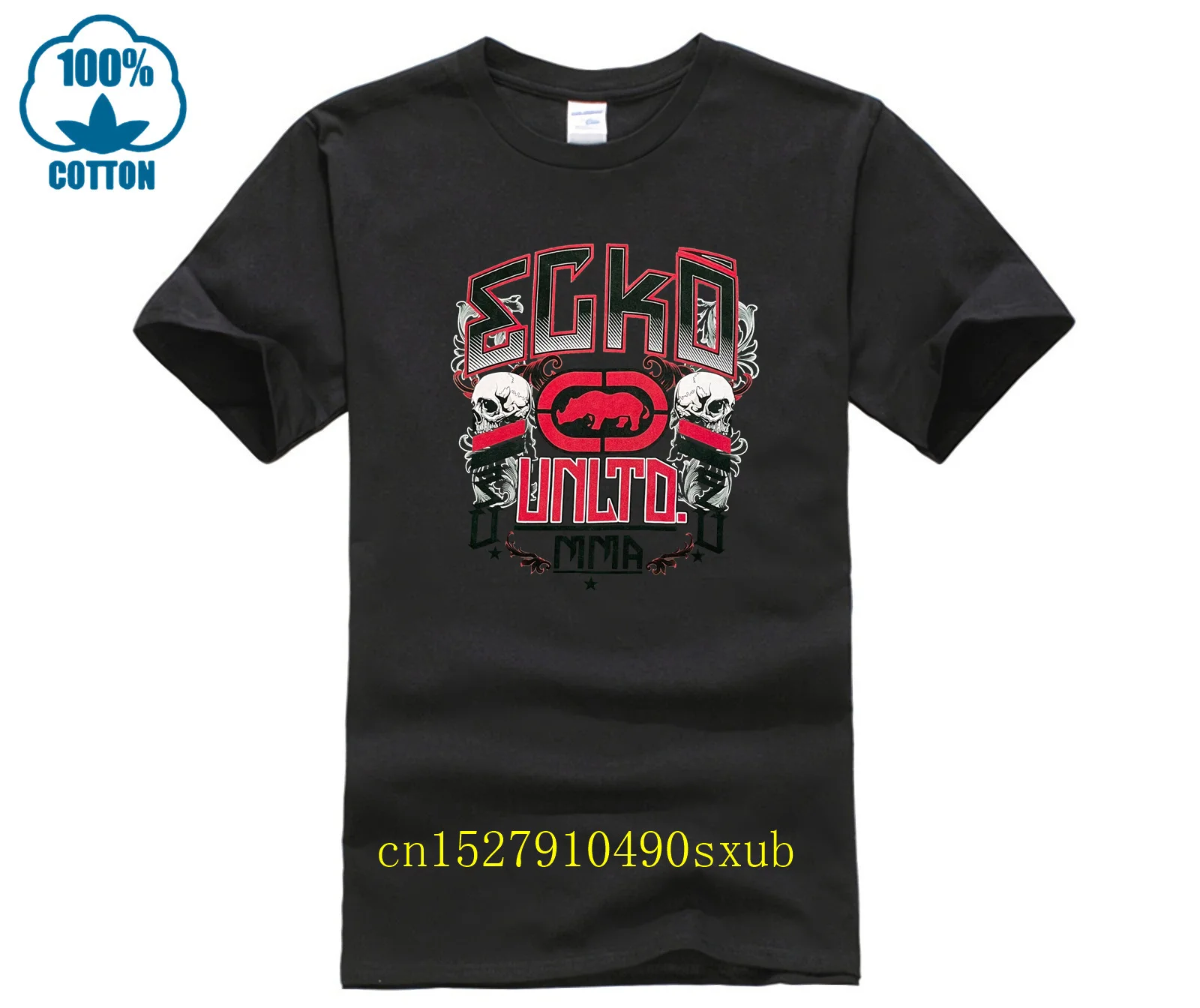 Camiseta con estampado ECKO UNLTD No.1 RENGA CLOTHING STORE, camiseta fresca con cuello redondo para hombre