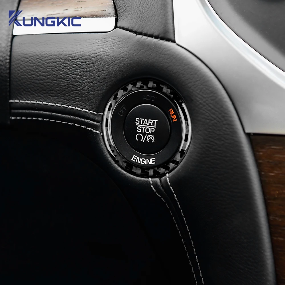 

For Chrysler 300 300C 2011-2014 Real Soft Carbon Fiber Start Stop Engine Button Trim Frame Accessories Wear Resistant Scratch