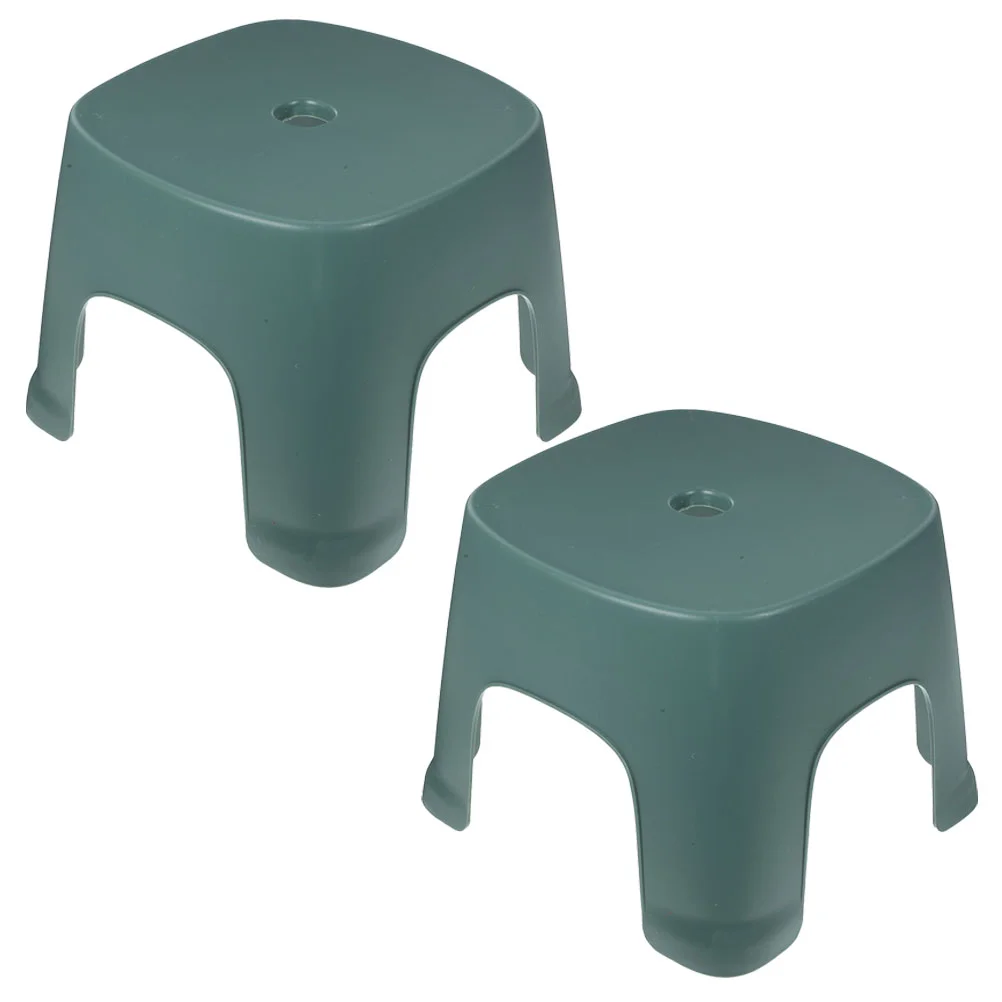 2 Pcs Step Stools Low Foldable Plastic Footstool Toilet Stepping Shoe Changing Pvc Collapsible