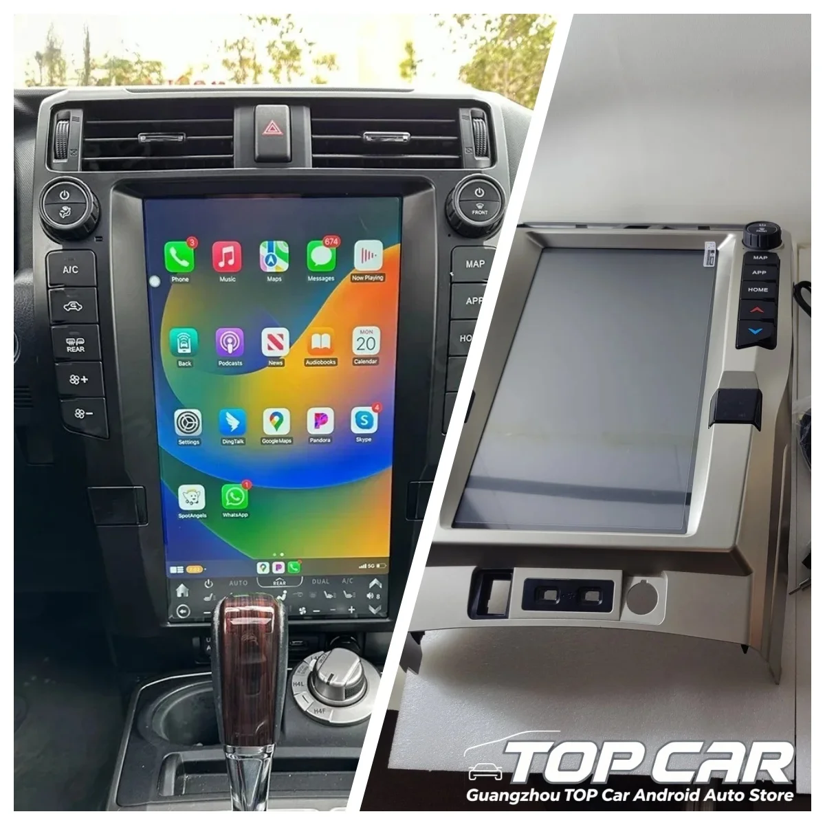 16 inch Touch Screen Car Radio For Toyota 4Runner 2010 2011-2022 Multimedia Stereo GPS Navi Auto Android Wireless CarPlay Player