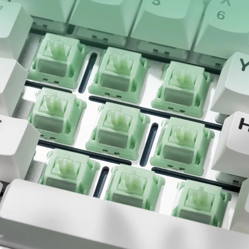 Eje verde pino personalizado eje de cinco pines 60g fondo táctil intercambio en caliente cuerpo del eje del teclado mecánico