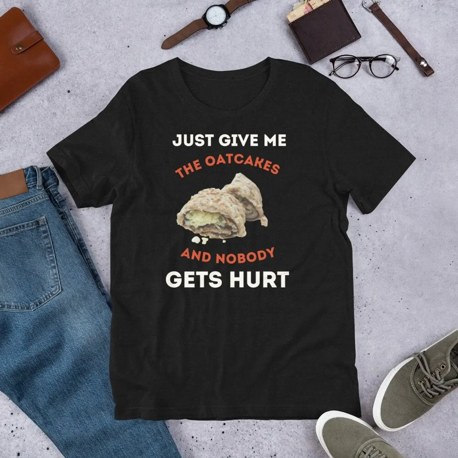 Oatcakes Fan T Shirt Staffordshire custom Souvenir stoke on trent gift idea Christmas or Birthday vintage Washed