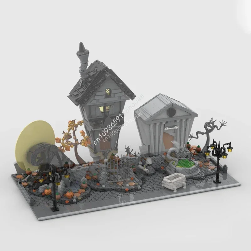 616pcs Modular Display Base for Set 21351 The Nightmare Before Moc Building Blocks Architecture Model Toys Christmas gift
