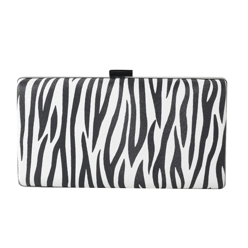 

Zebra Print PU Handbag Striped Party Women Purse Chain Storage Fashion Pu Handbag Zebra-Stripe Party Bag Organizer