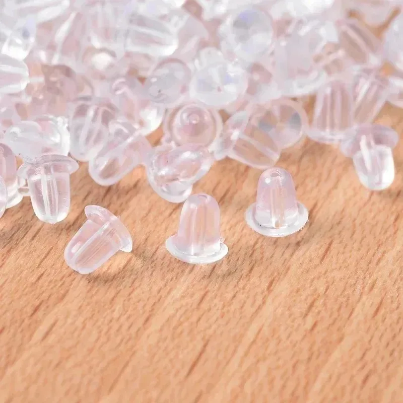 Safety Earring Backs Clear Silicone Soft Bullet Stopper Rubber Jewelry Accessory Comfortable DIY Parts Ear Plugging Lightweight