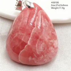Natural Red Rose Rhodochrosite Pendant Argentina Necklace Water Drop Rhodochrosite Jewelry For Women Men Necklace AAAAAA