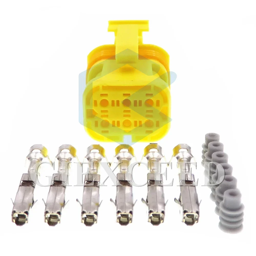 

6 Pin Waterproof Wiring Connector Automobile Repacking Wire Adapter 1.5 Series Yellow Auto AC Assembly Cable Socket