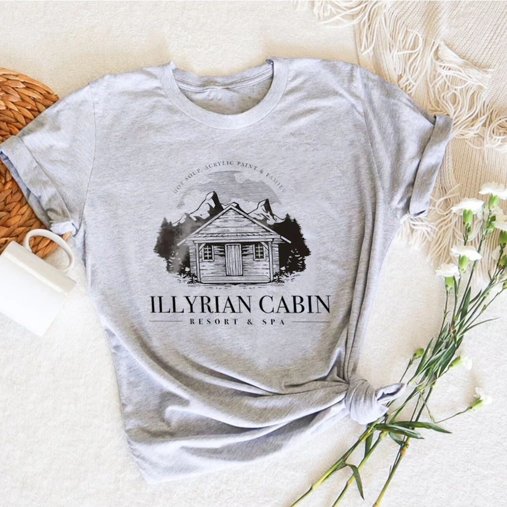 ACOTAR Illyrian Cabin Resort T-shirt Night Court Velaris Shirts Rhysand Feyre Tee SJM Merch Bookish Gift Unisex Short Sleeve Top