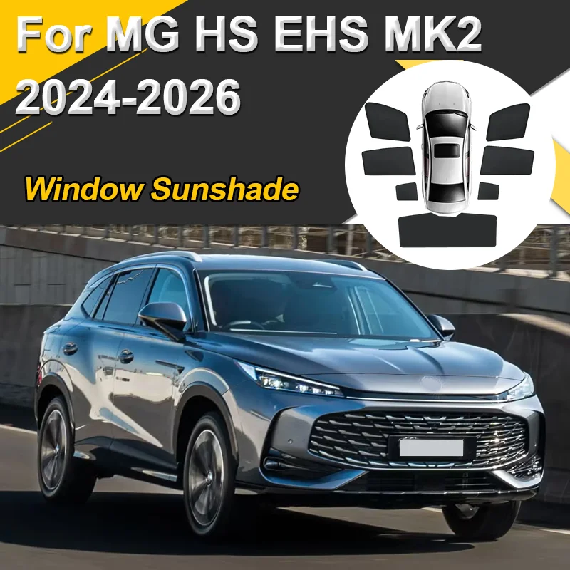 

Автомобильные солнцезащитные козырьки для MG HS EHS MK2 2024 2025 2026 Roewe RX5 Солнцезащитные козырьки с магнитной теплоизоляцией, сетчатые аксессуары для оконных козырьков