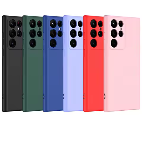 Liquid Silicone Phone Cover for Samsung Galaxy S23 S24 S21 S22 S23 Plus S20 S21 FE S24 Ultra 5G Back Case