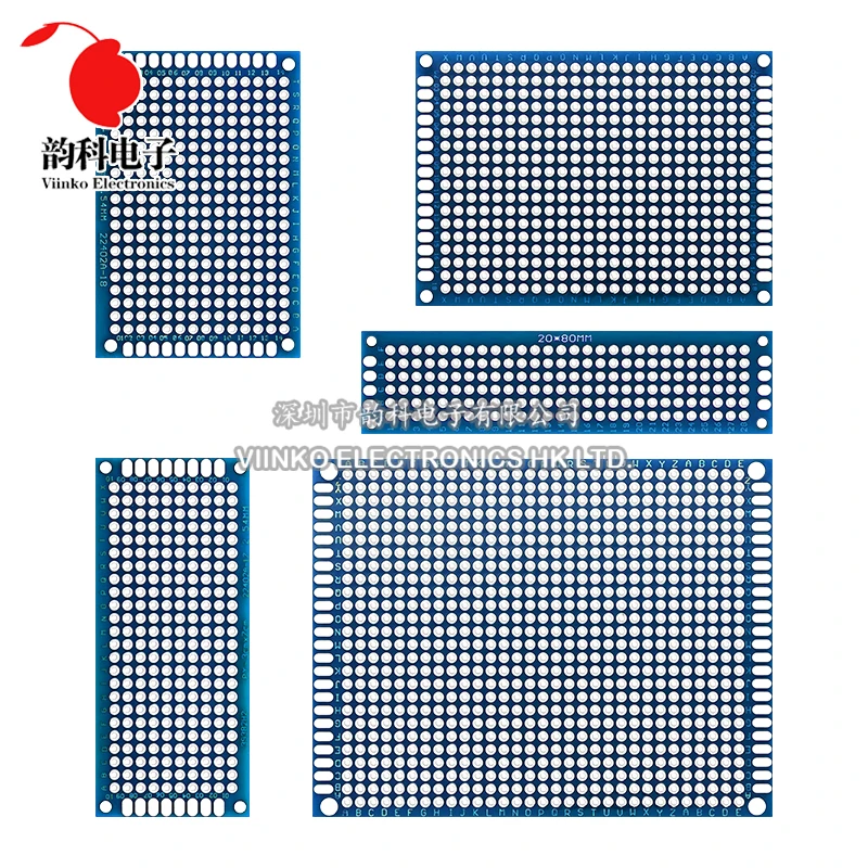 5/10PCS PCB Prototype Board Blue 2x8cm 3x7cm 4x6cm 5x7cm 7x9cm Double Side Printed Circuit Boards DIY Electronic Kit