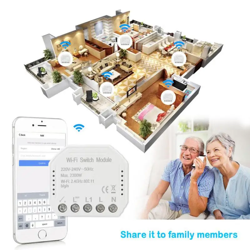 Smart Switch WiFi Smart Wall Touch Light Switch Modulo domotico intelligente Telecomando wireless Funziona con Alexa Echo Home