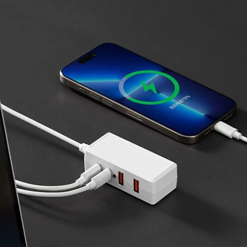Heavy Duty 4 Port USB Type C Block For E Bike Motorcycle 12V-100V To 5V Converter With Overcurrent Protections F19E