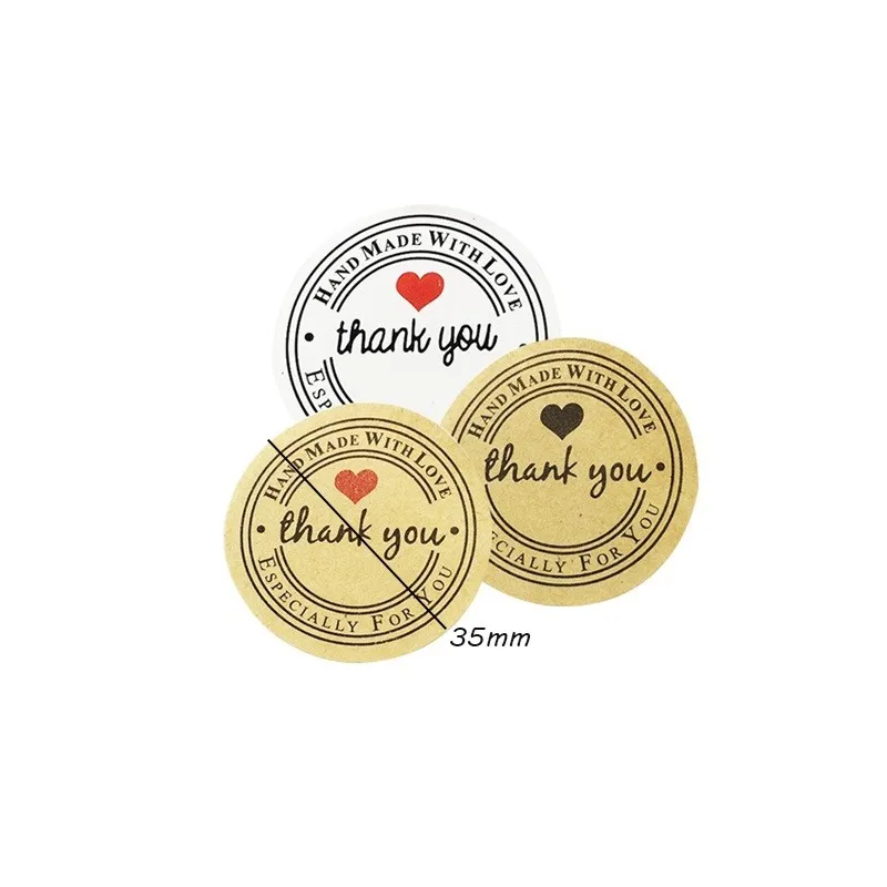 100pcs/pack Thank You Handmade With Love Seal Cake Baking Packaging Party Gift Decoration Stickers