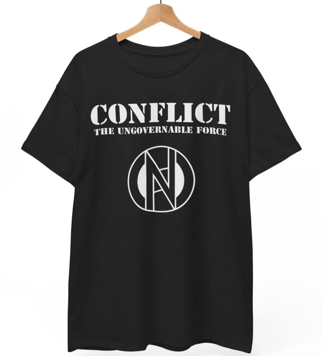 CONFLICT 'Ungovernable Force' Anarcho Punk Shirt Crass Subhumans Merch S-5XL