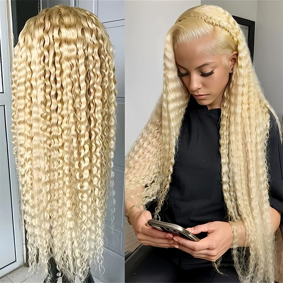 

Blonde 613 Colored Cheap Wig 200 Density 30 Inch Curly 100% Brazilian Hd Lace Front Human Hair Deep Wave Wigs on Clearance Sale