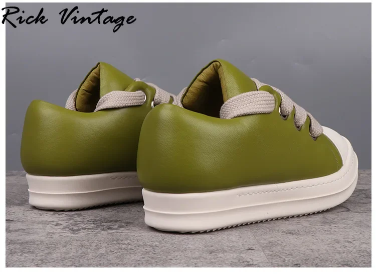 Rick Vintage Chunky Sneakers Women Pudgy Casual Shoes RO Platform Sports Shoes Real Leather Men\'s Fashion Sneakers Large Size 46