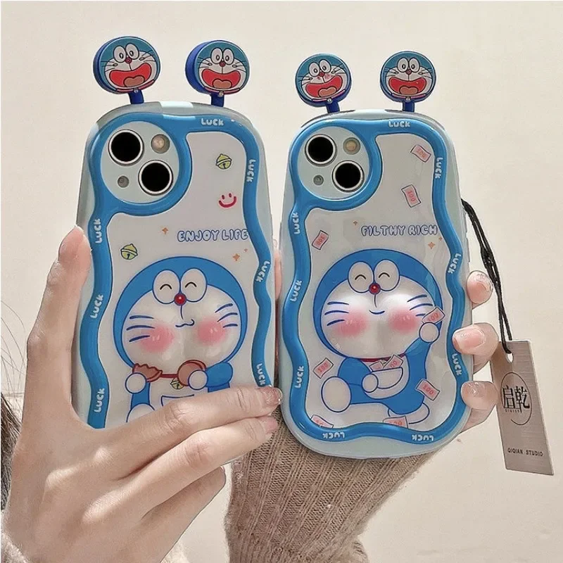 Cute Doraemon iPhone15 mobile phone case 14/13promax silicone soft shell 12 couple mobile phone protective case Christmas gift