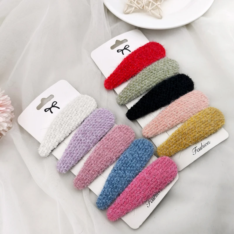 5pcs 9cm Autumn Korean Floral Cloth Hairpins Women Hair Clips Pins Barrettes Accessories Hairclip Hairgrips Headdress Headwear